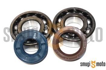 Łożyska wału i uszczelniacze SMG Racing Metal, Minarelli AM - do wału Top Racing High-Tech / MVT / Stage6 (20mm / 20mm, Koyo + Corteco)