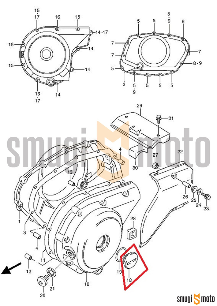 Korek inspekcyjny alternatora, Suzuki DL / DR / GSF / GSX